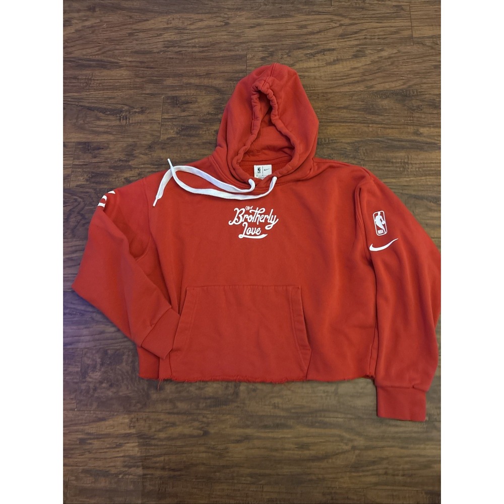 Womens Nike Crop NBA Philadelphia 76ers City Connect Brotherly Love Sweatshirt